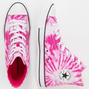 Converse pink tie dye high top
